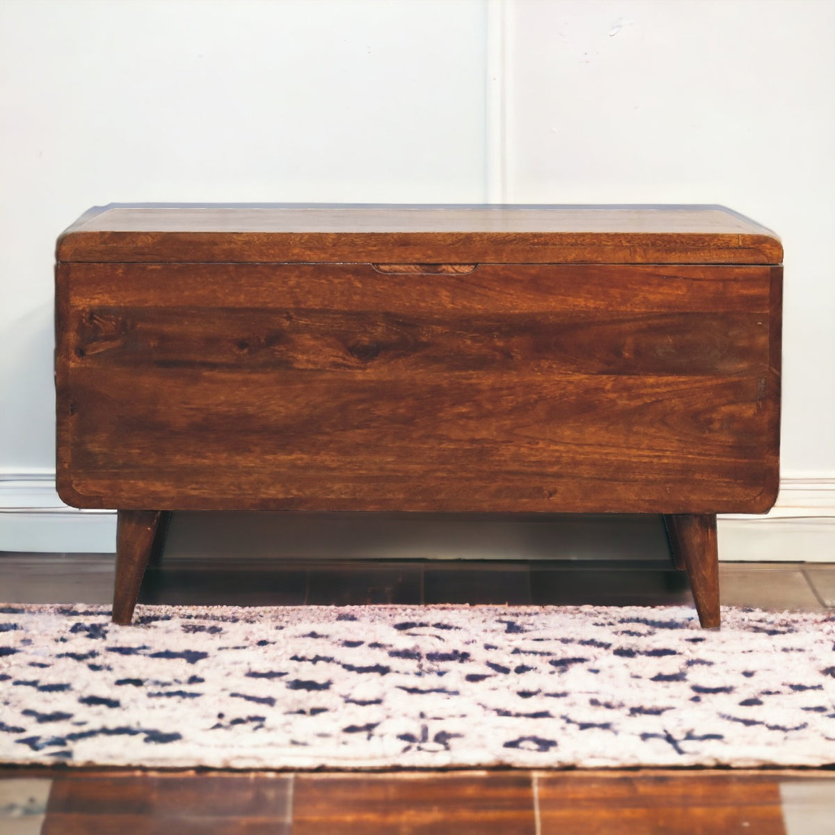 Big Sur Curved Walnut Blanket Box