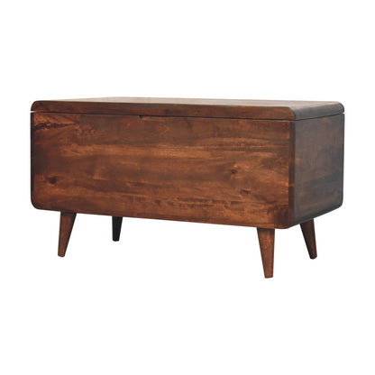 Big Sur Curved Walnut Blanket Box
