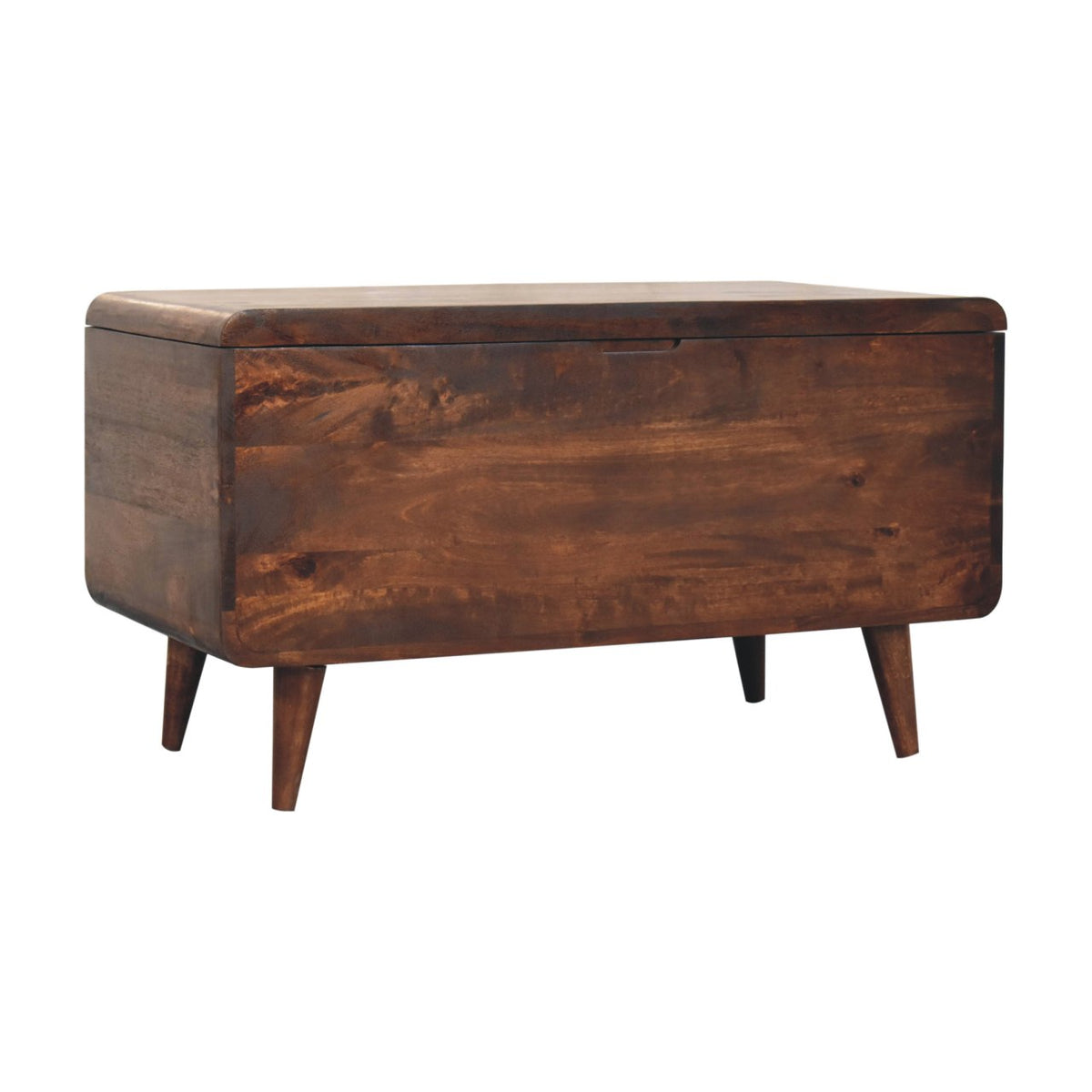 Big Sur Curved Walnut Blanket Box