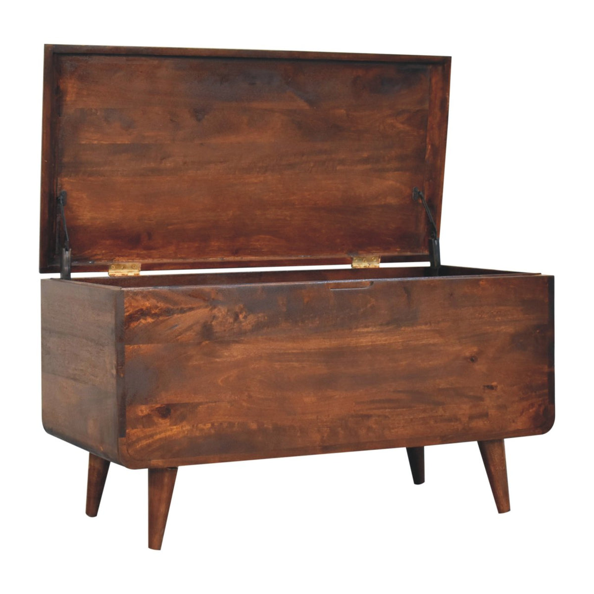 Big Sur Curved Walnut Blanket Box