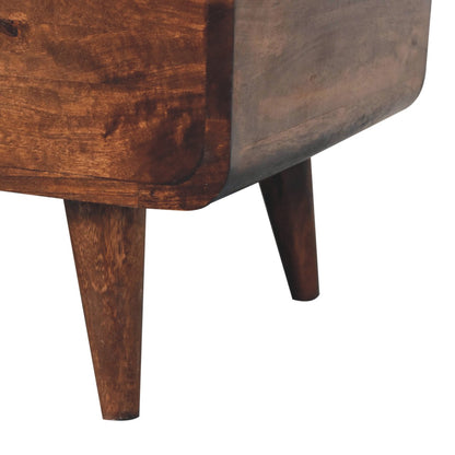 Big Sur Curved Walnut Blanket Box