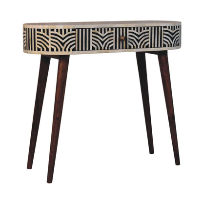 Marfa Honey Bone Inlay Narrow Console Table