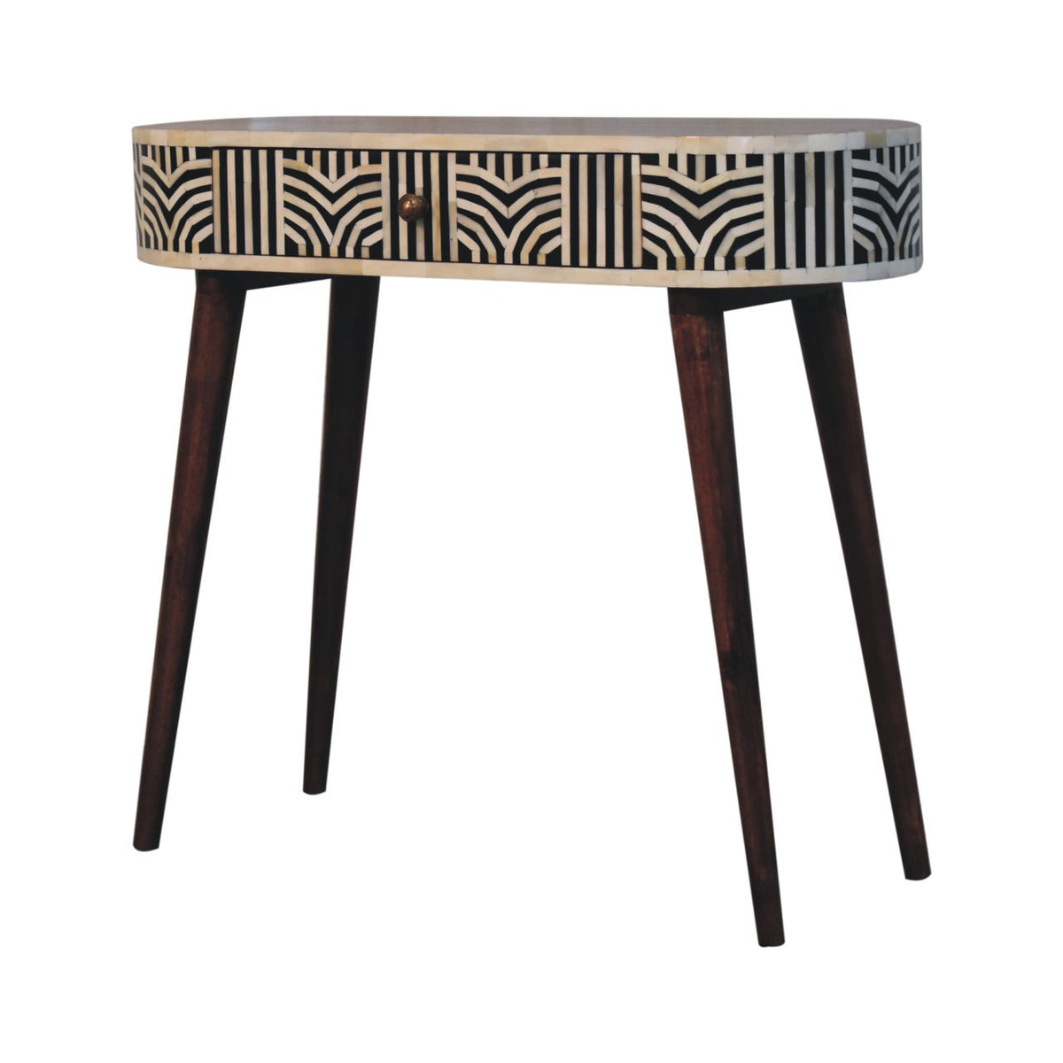 Marfa Honey Bone Inlay Narrow Console Table