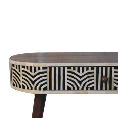 Marfa Honey Bone Inlay Narrow Console Table