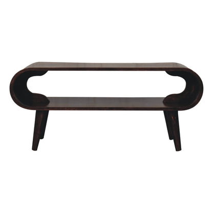 Lennox Large Walnut Open Shelf Wood Coffee Table