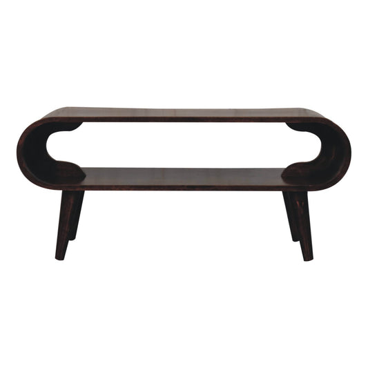 Lennox Large Walnut Open Shelf Wood Coffee Table