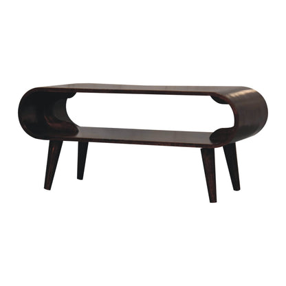 Lennox Large Walnut Open Shelf Wood Coffee Table