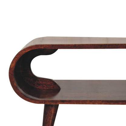 Lennox Large Walnut Open Shelf Wood Coffee Table
