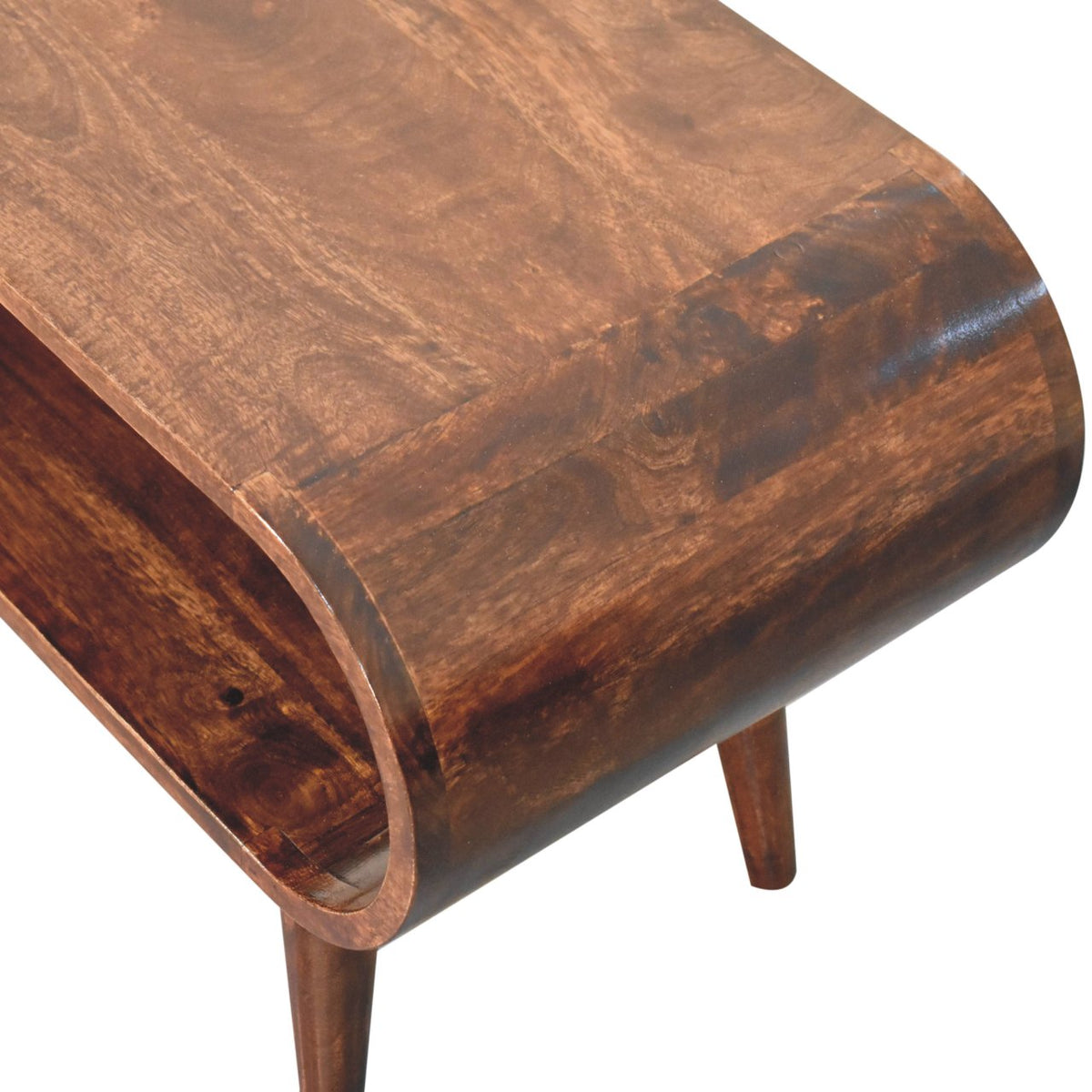 Lennox Large Walnut Open Shelf Wood Coffee Table