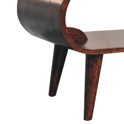 Lennox Large Walnut Open Shelf Wood Coffee Table