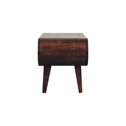 Lennox Large Walnut Open Shelf Wood Coffee Table