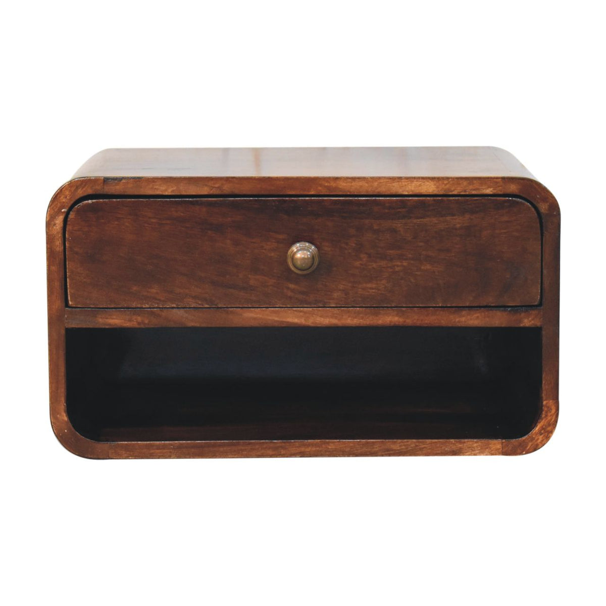 Big Sur Curved Walnut 1 Drawer Nightstand