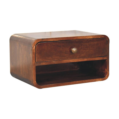 Big Sur Curved Walnut 1 Drawer Nightstand