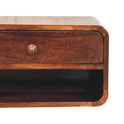 Big Sur Curved Walnut 1 Drawer Nightstand