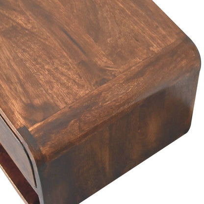 Big Sur Curved Walnut 1 Drawer Nightstand
