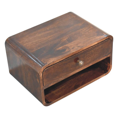 Big Sur Curved Walnut 1 Drawer Nightstand