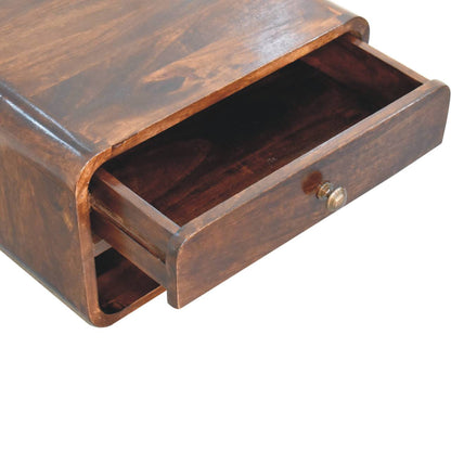 Big Sur Curved Walnut 1 Drawer Nightstand