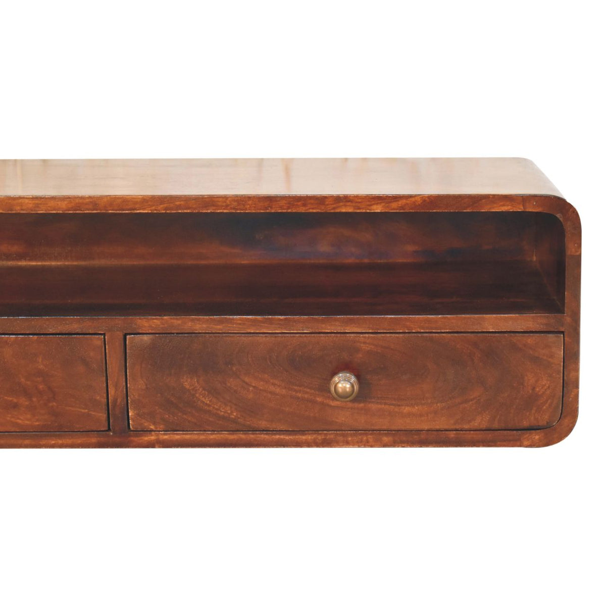 Walnut Open Floating 2 Console Table