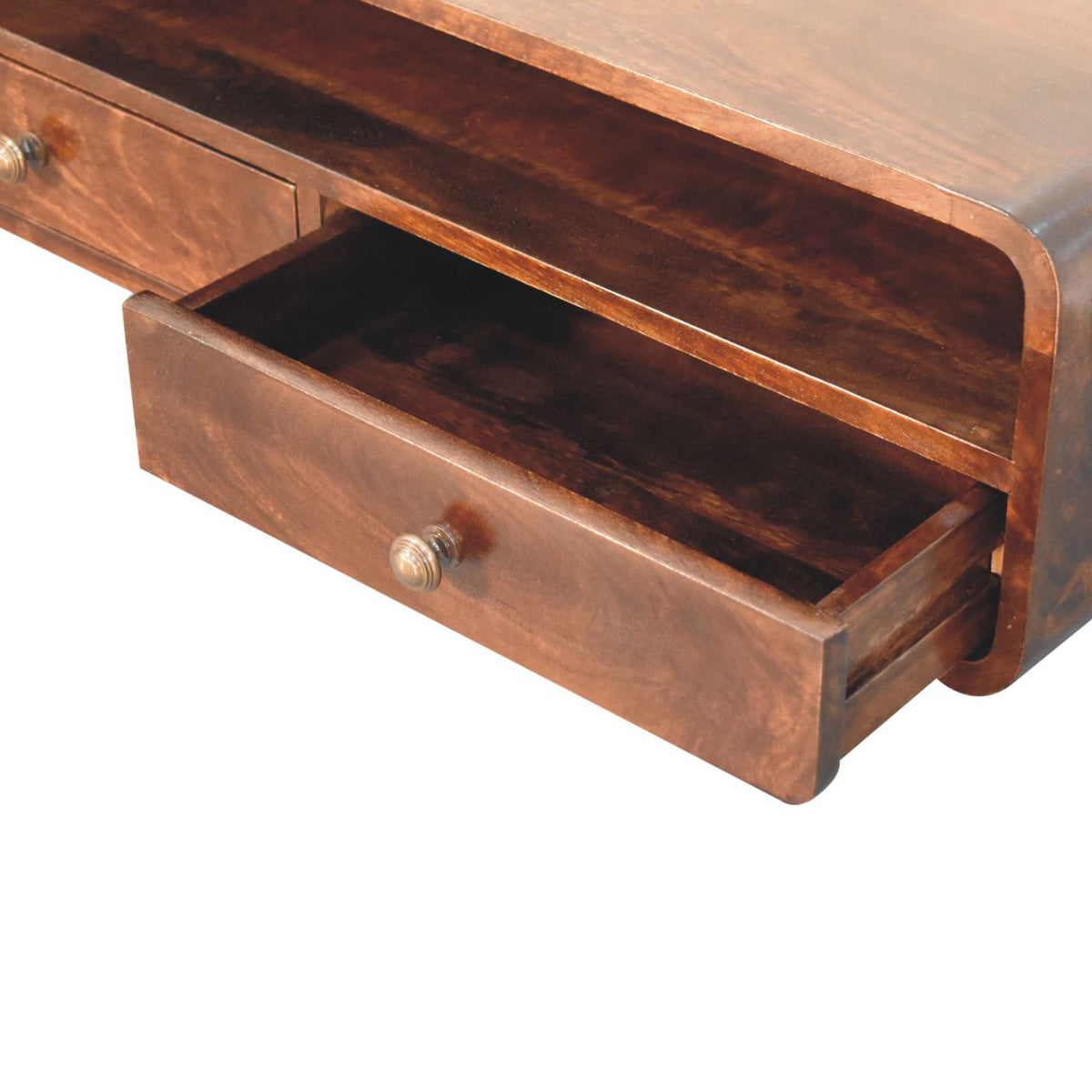 Walnut Open Floating 2 Console Table