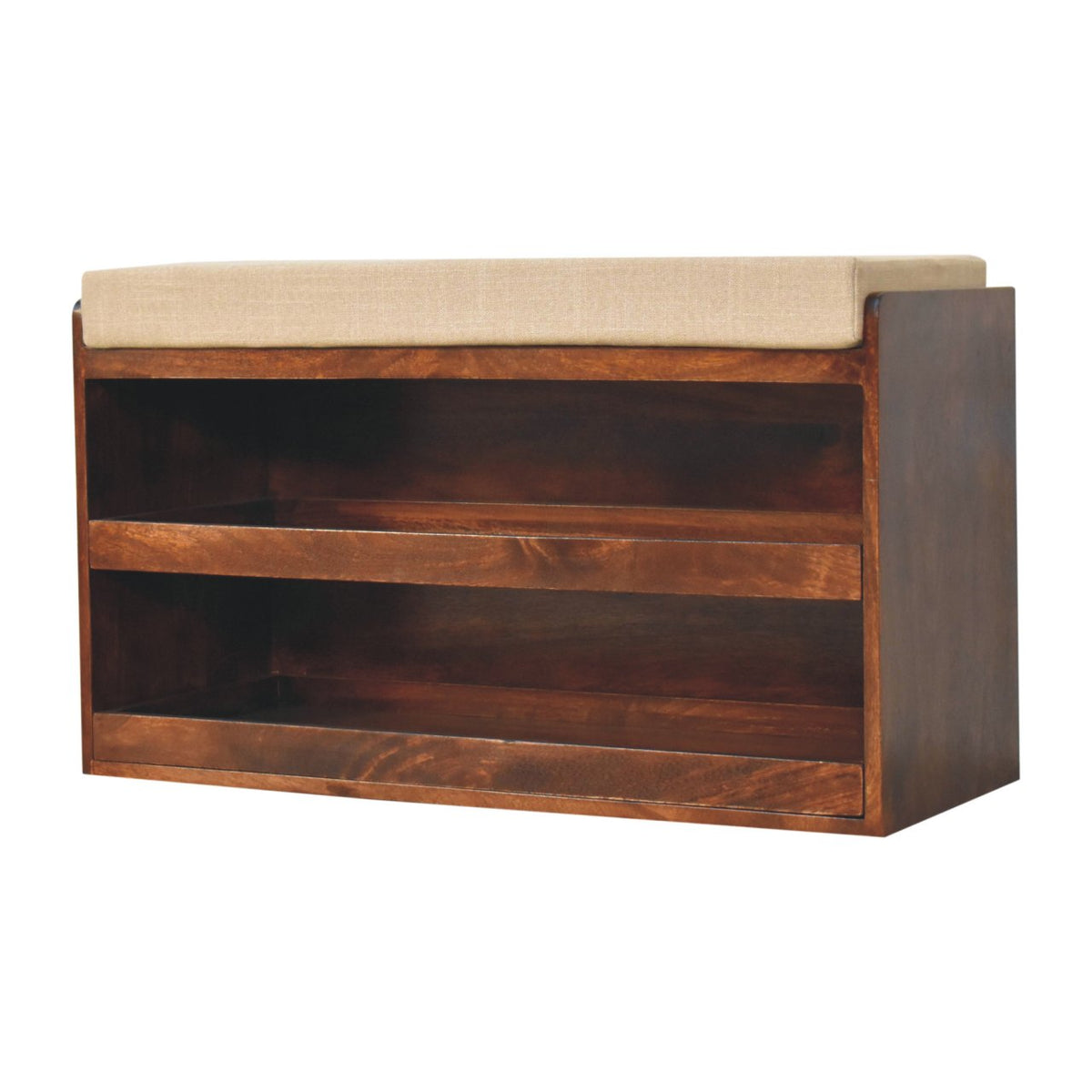 Montecito Walnut Shoe Storage Bench