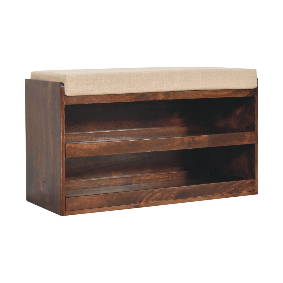 Montecito Walnut Shoe Storage Bench