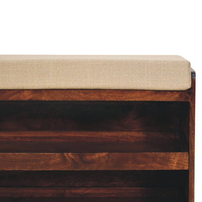Montecito Walnut Shoe Storage Bench