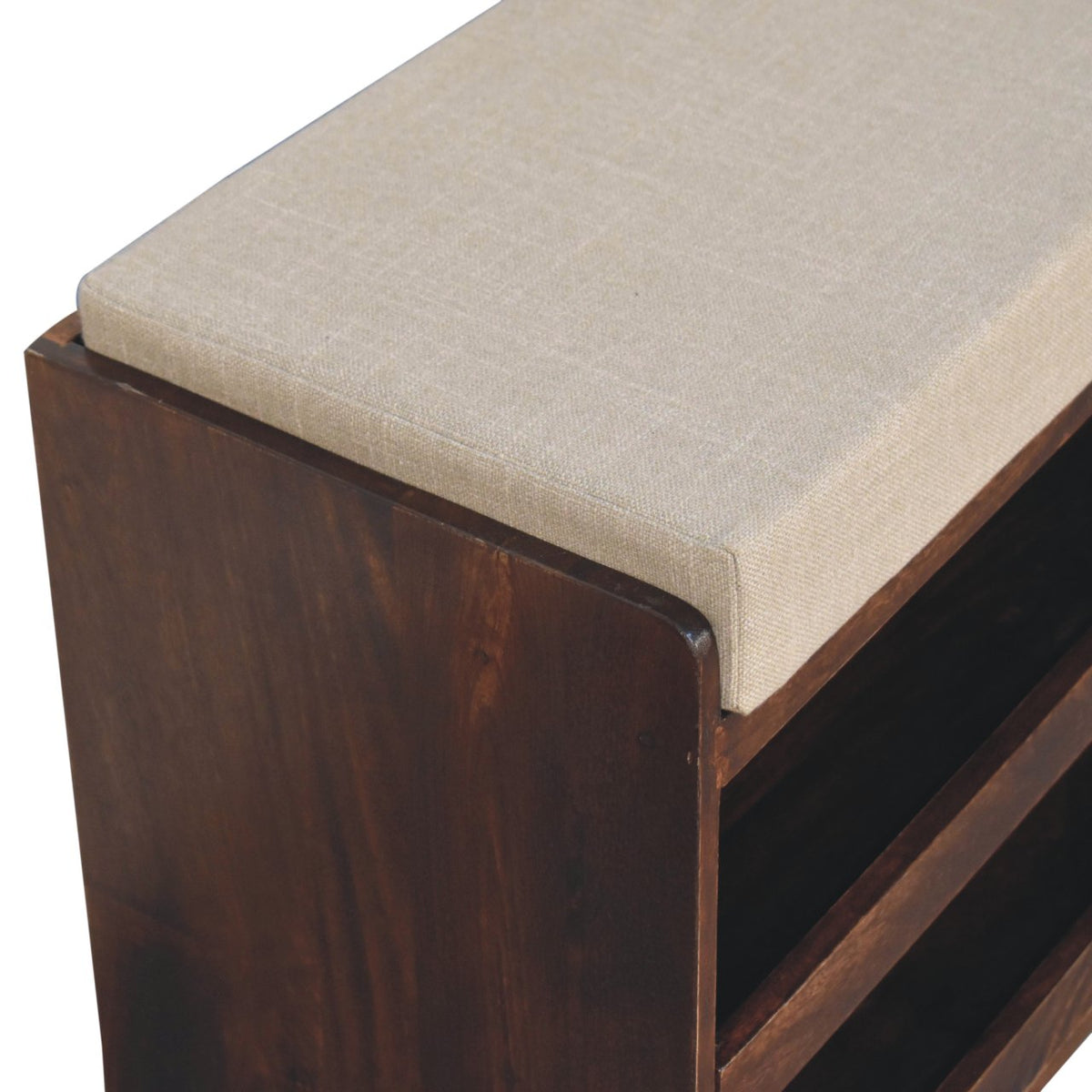 Montecito Walnut Shoe Storage Bench