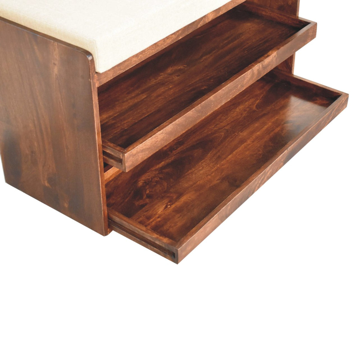 Montecito Walnut Shoe Storage Bench
