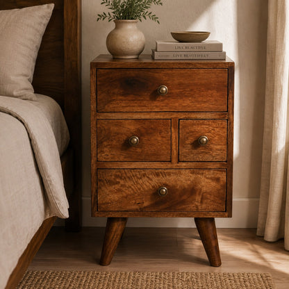 Carmel 4 Drawer Nordic Wood Nightstand