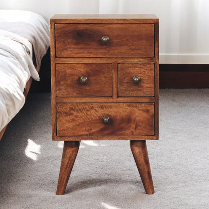 Carmel 4 Drawer Nordic Wood Nightstand