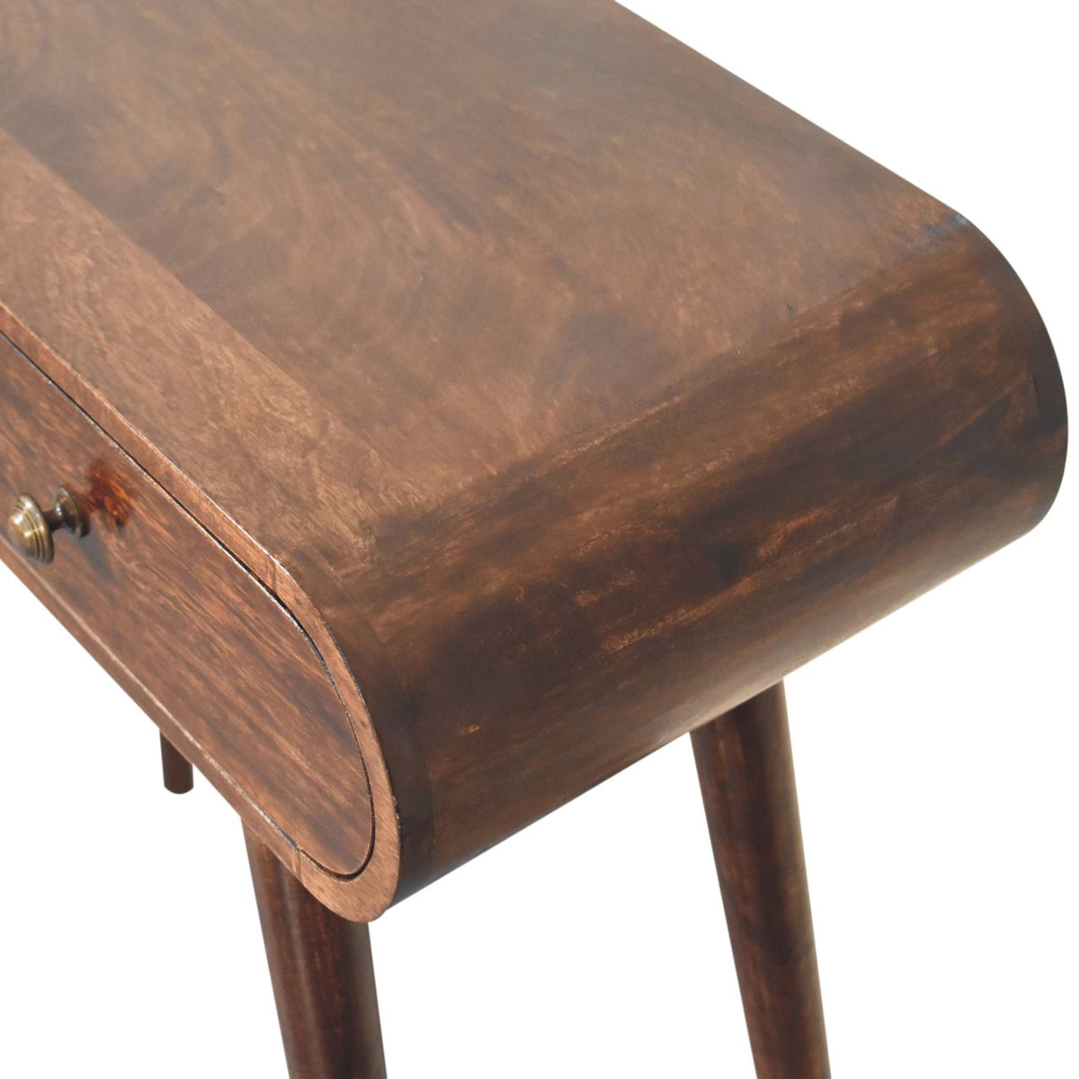 Montecito Walnut Curved 2 Drawer Console Table