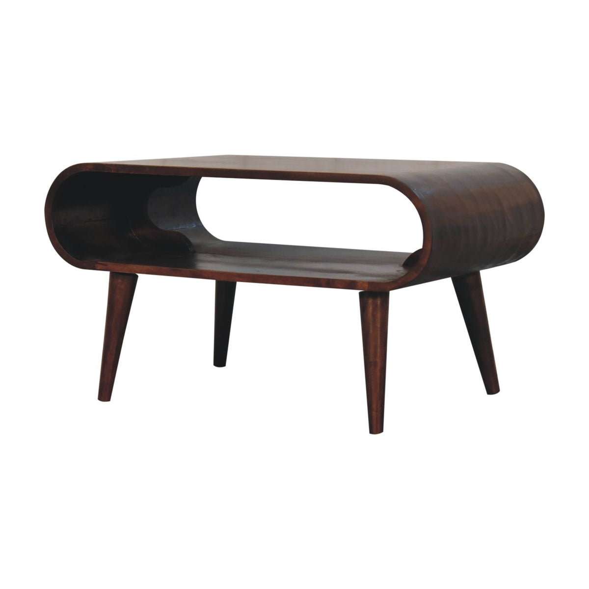 Lennox Walnut Open Shelf Coffee Table