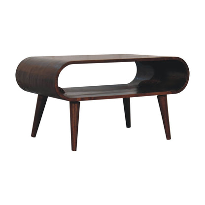 Lennox Walnut Open Shelf Coffee Table