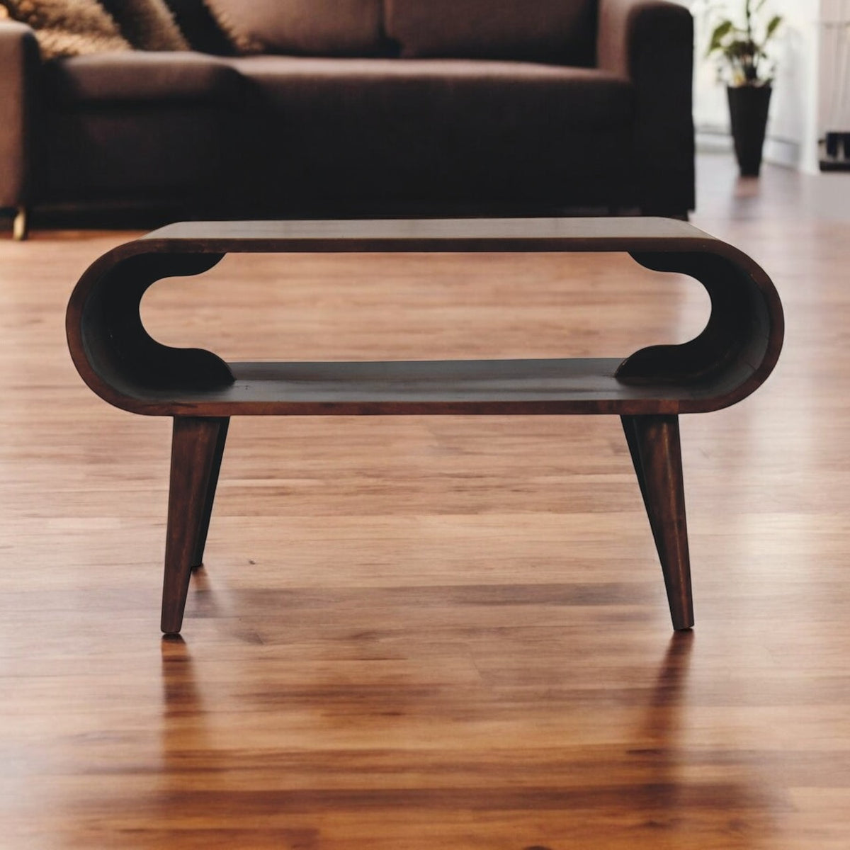 Lennox Walnut Open Shelf Coffee Table
