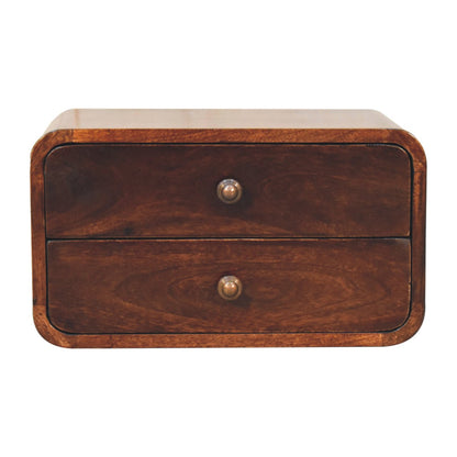 Big Sur Curved Walnut 2 Drawer Nightstand
