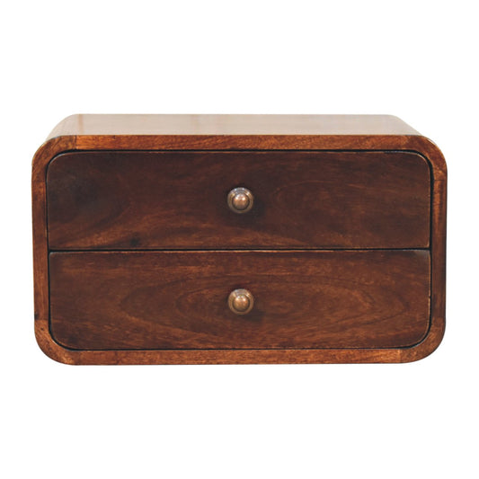 Big Sur Curved Walnut 2 Drawer Nightstand