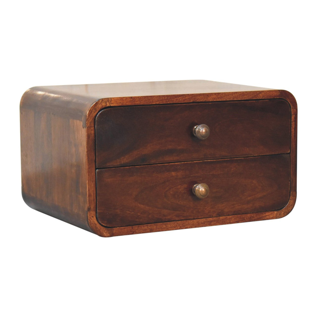 Big Sur Curved Walnut 2 Drawer Nightstand