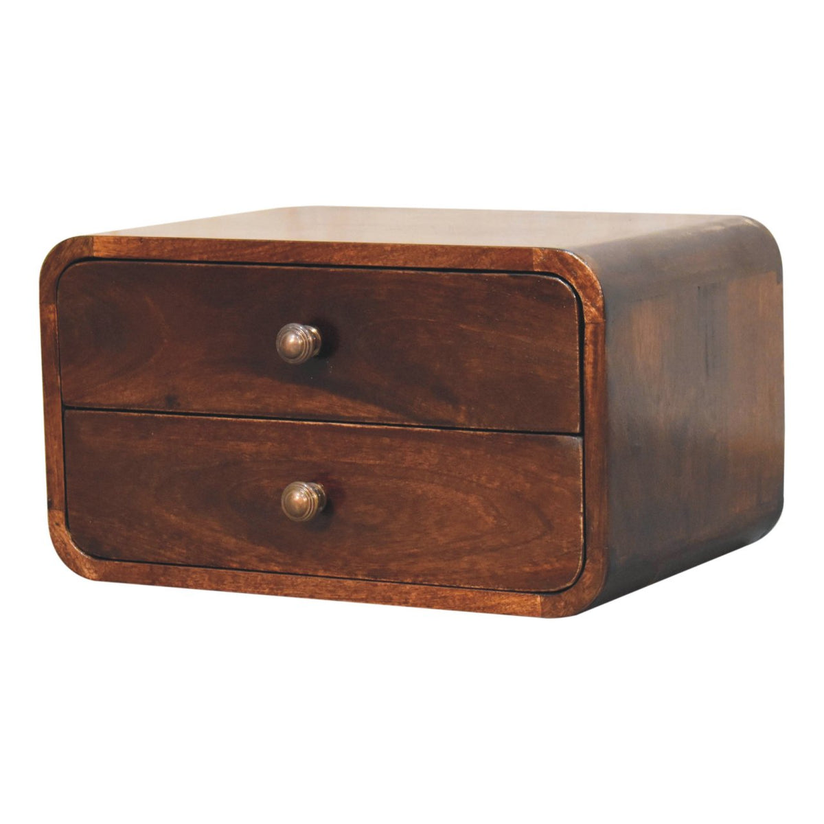 Big Sur Curved Walnut 2 Drawer Nightstand