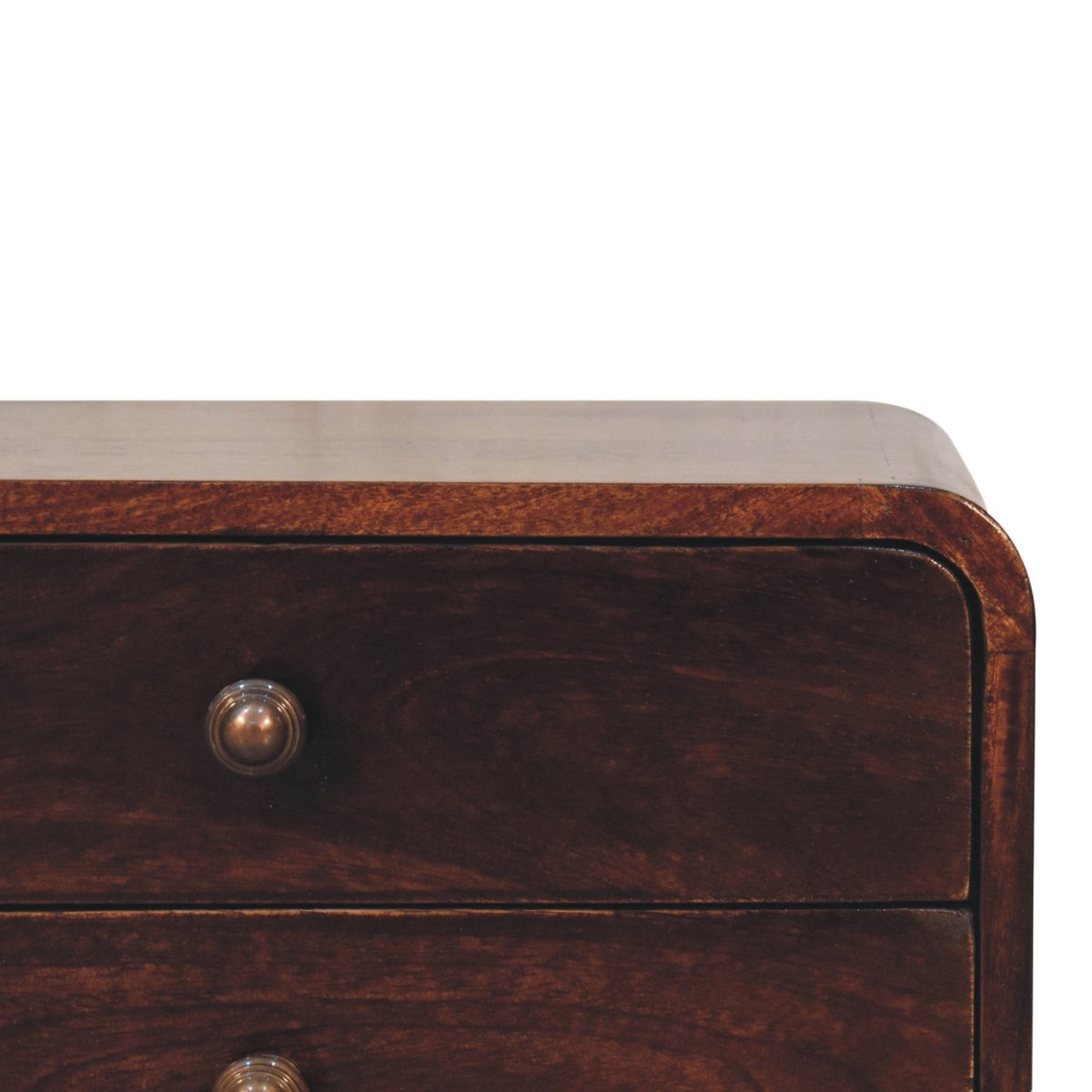 Big Sur Curved Walnut 2 Drawer Nightstand