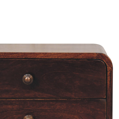 Big Sur Curved Walnut 2 Drawer Nightstand