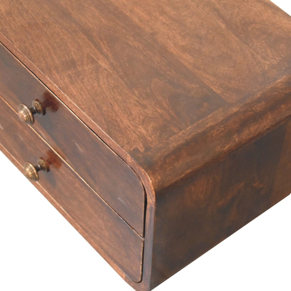 Big Sur Curved Walnut 2 Drawer Nightstand