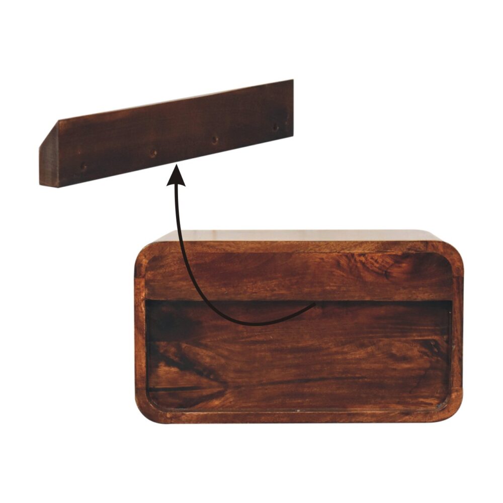 Big Sur Curved Walnut 2 Drawer Nightstand