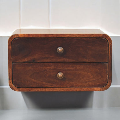 Big Sur Curved Walnut 2 Drawer Nightstand