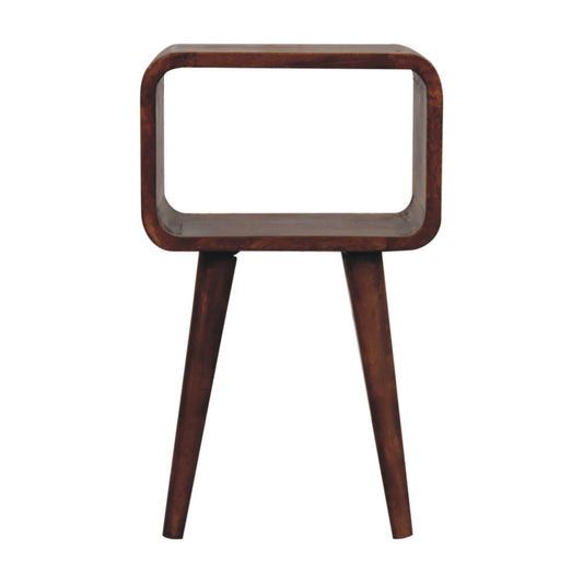 Small Honey Caramel Curved Open Nightstand
