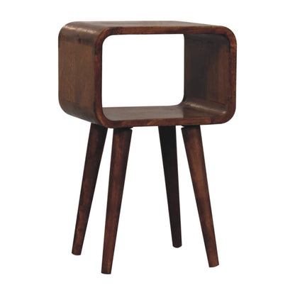 Small Honey Caramel Curved Open Nightstand