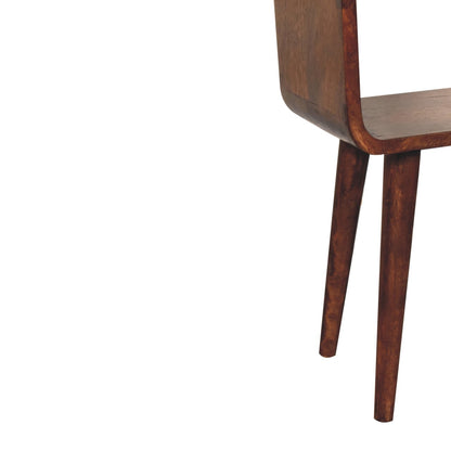 Small Honey Caramel Curved Open Nightstand
