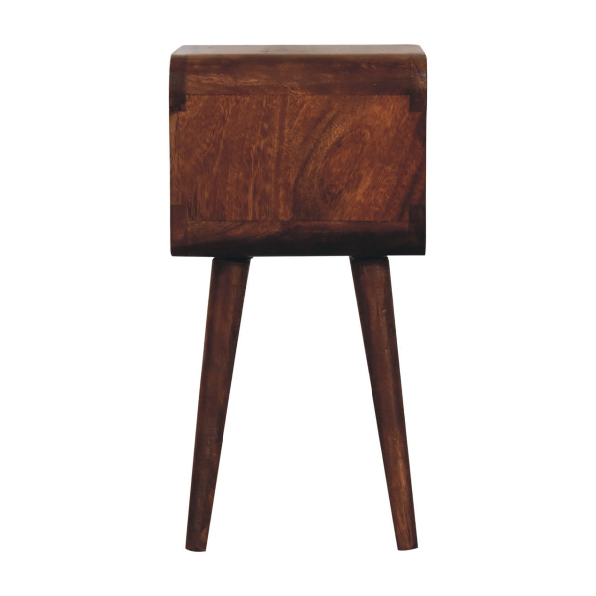 Small Honey Caramel Curved Open Nightstand