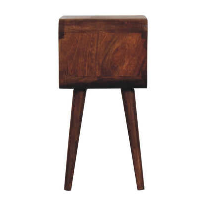 Small Honey Caramel Curved Open Nightstand