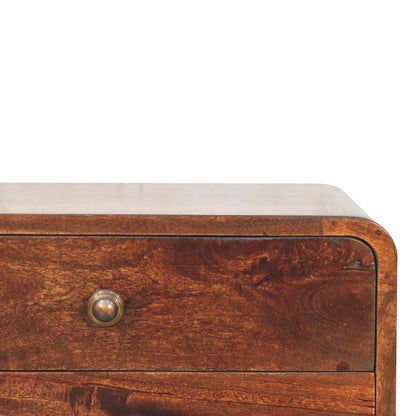 Big Sur Curved Walnut 2 Drawer Nightstand