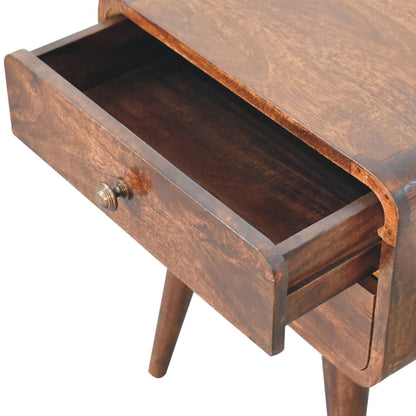 Big Sur Curved Walnut 2 Drawer Nightstand